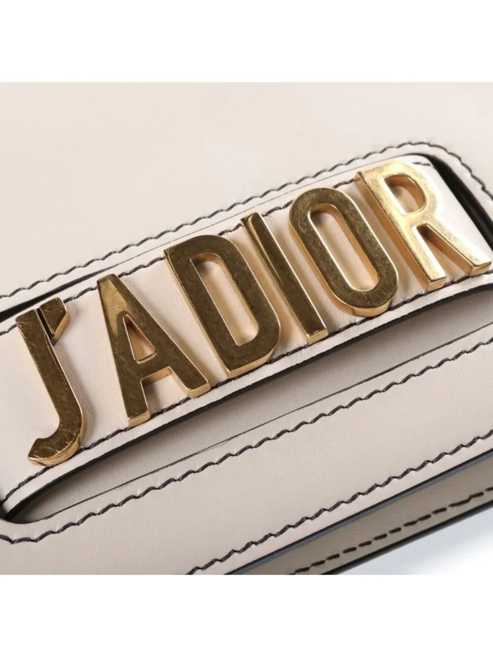 Dior J'Adior Chain Flap Shoulder Bag Ivory Leather Gold